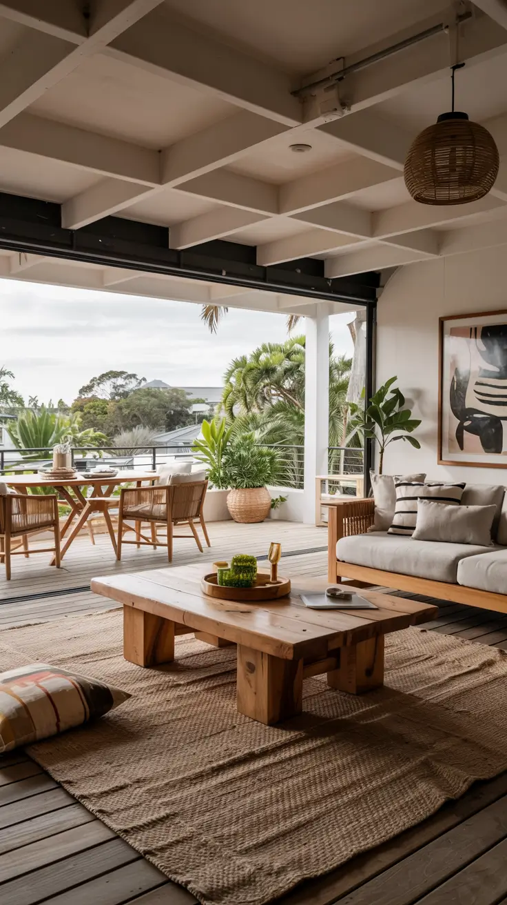 Indoor-Outdoor Living Room 2026: Modern Design Ideas with Sliding Doors & Decks