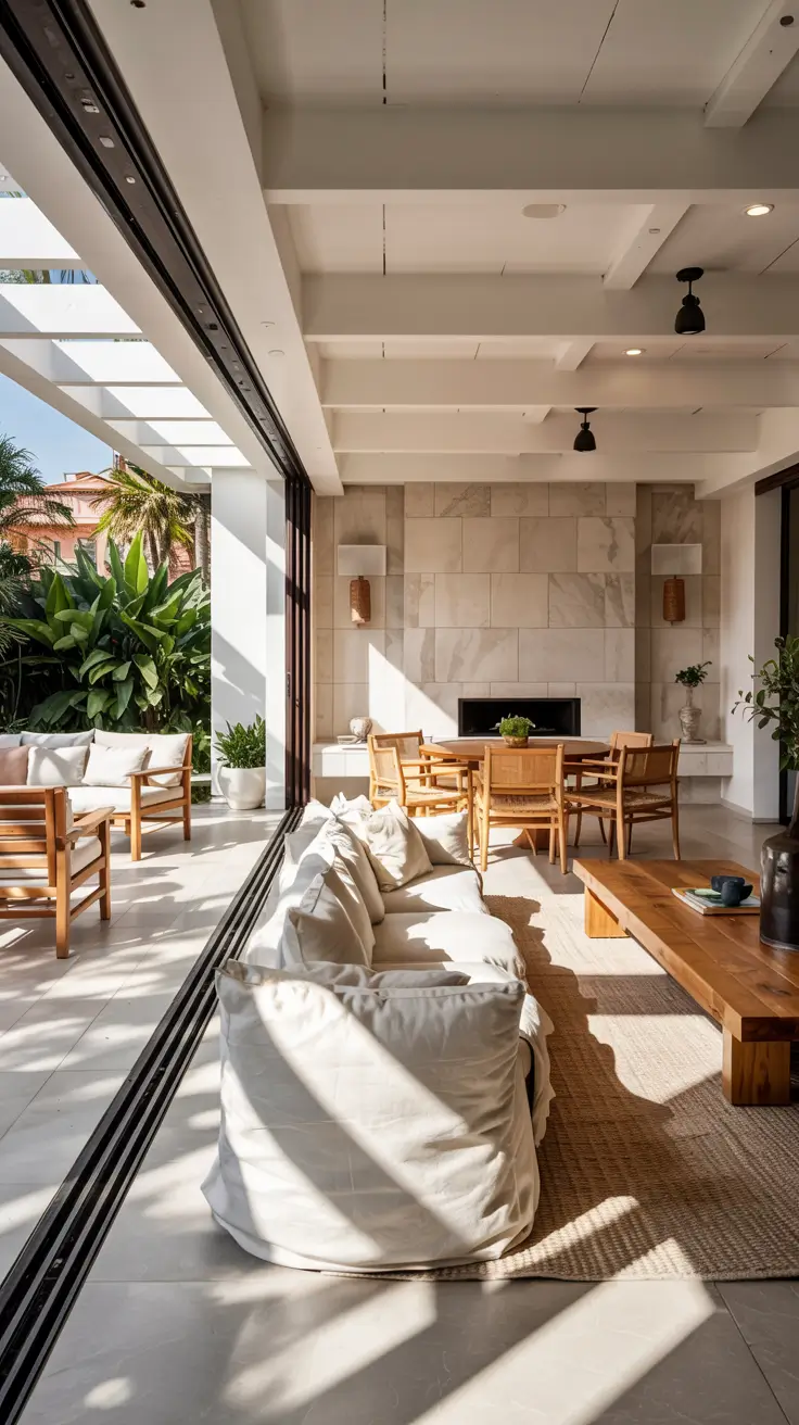 Indoor-Outdoor Living Room 2026: Modern Design Ideas with Sliding Doors & Decks