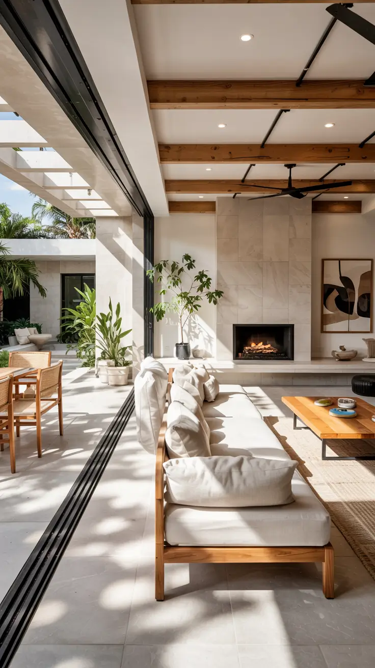 Indoor-Outdoor Living Room 2026: Modern Design Ideas with Sliding Doors & Decks