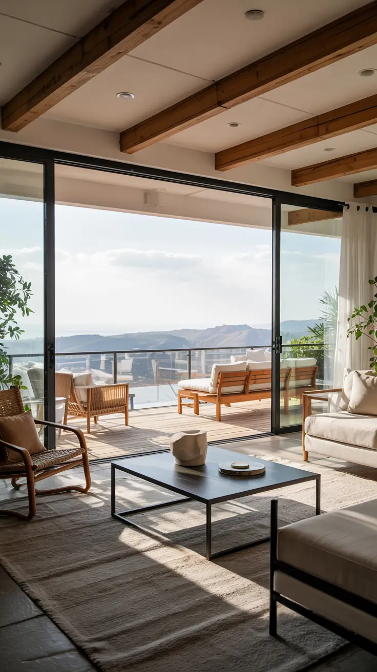 Indoor-Outdoor Living Room 2026: Modern Design Ideas with Sliding Doors & Decks