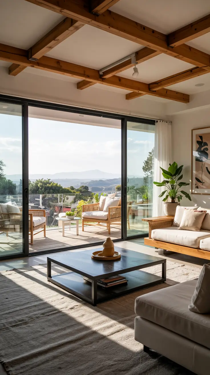 Indoor-Outdoor Living Room 2026: Modern Design Ideas with Sliding Doors & Decks