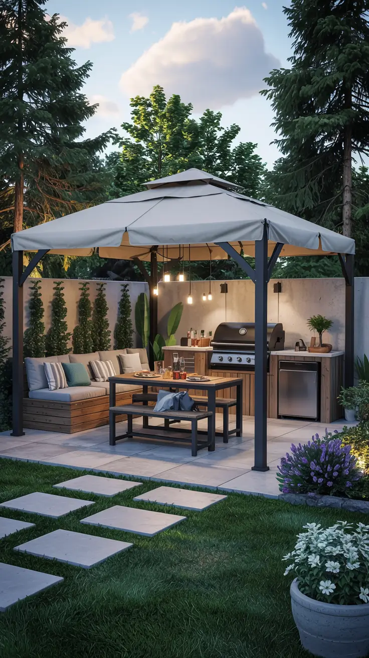 BBQ Area with Gazebo 2026: Stylish Outdoor Backyard Grill Ideas