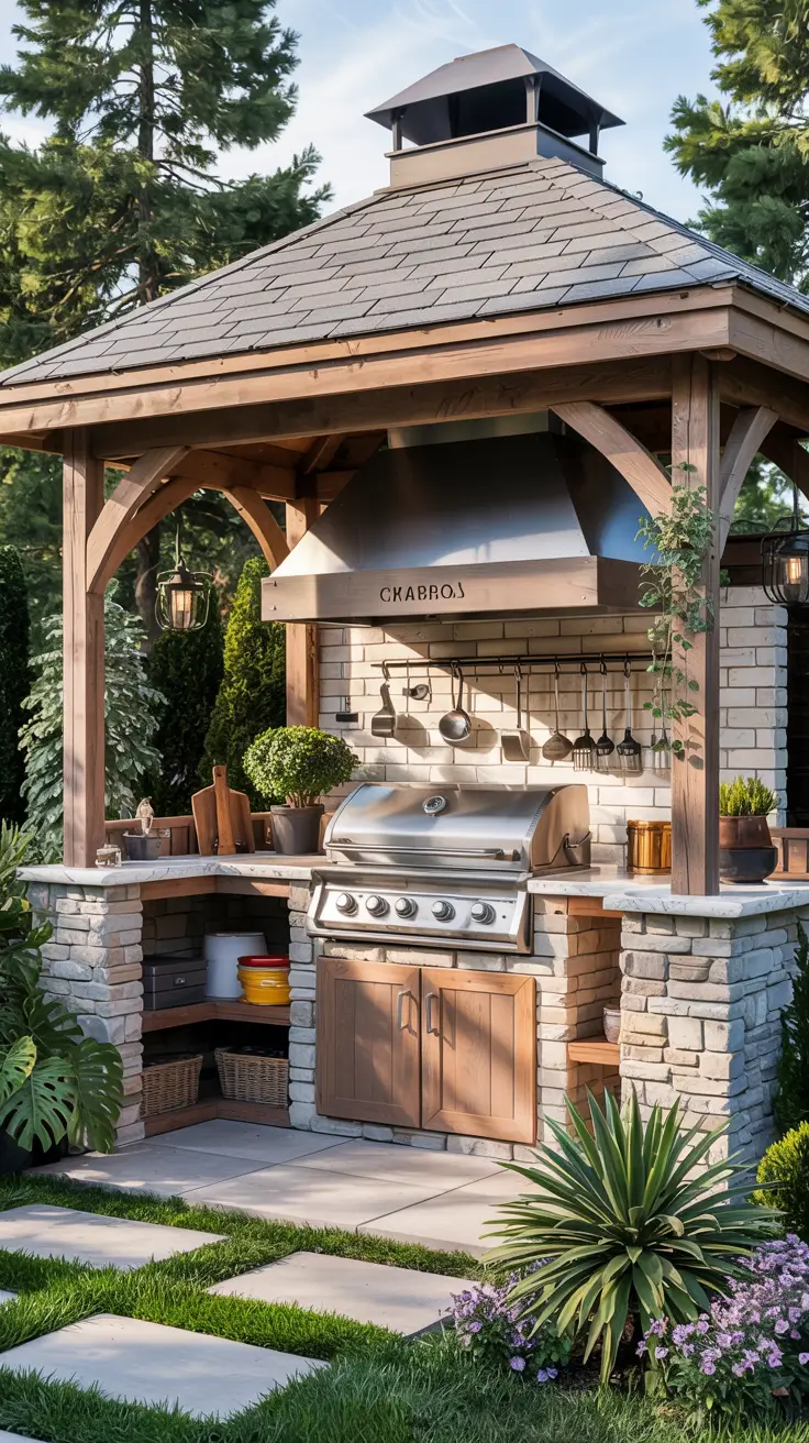 BBQ Area with Gazebo 2026: Stylish Outdoor Backyard Grill Ideas