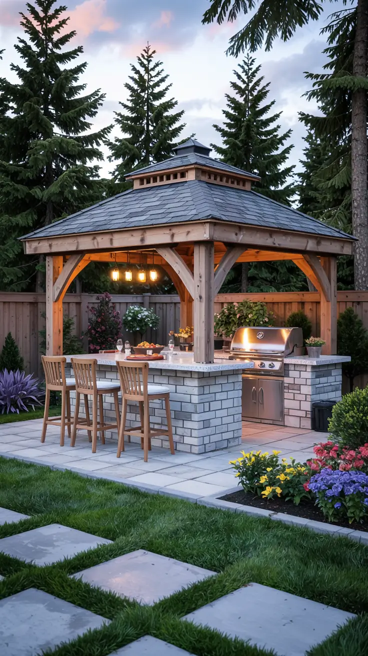 BBQ Area with Gazebo 2026: Stylish Outdoor Backyard Grill Ideas