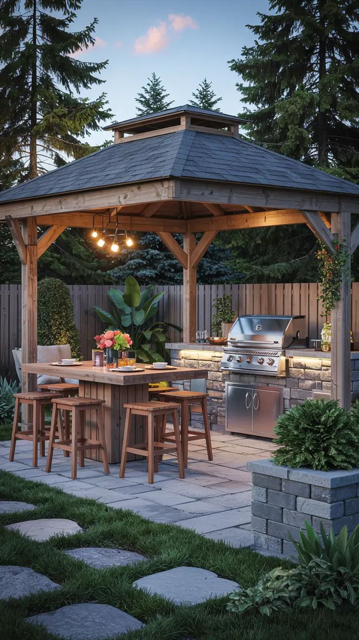 BBQ Area with Gazebo 2026: Stylish Outdoor Backyard Grill Ideas