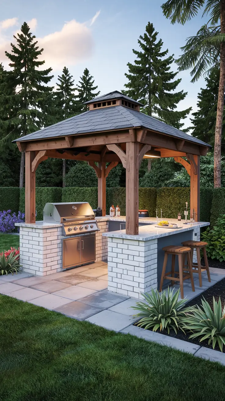 BBQ Area with Gazebo 2026: Stylish Outdoor Backyard Grill Ideas