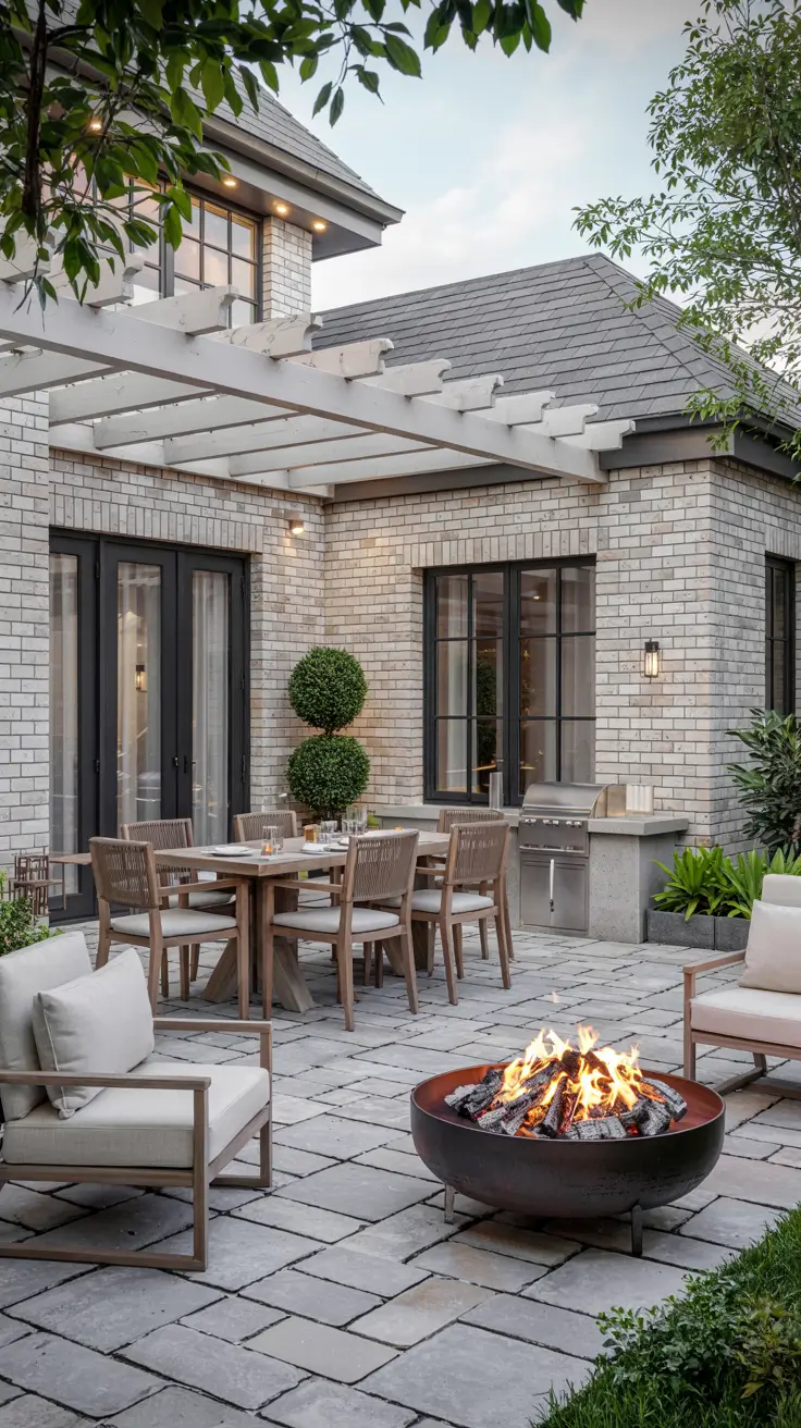 Patio with Fire Pit 2026: Modern Backyard Design Ideas with Pergola, Pool & Dining Area