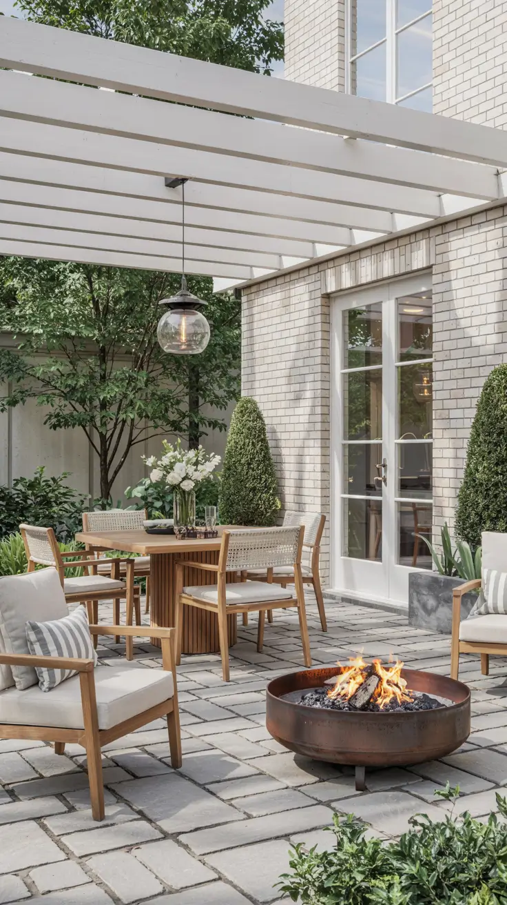Patio with Fire Pit 2026: Modern Backyard Design Ideas with Pergola, Pool & Dining Area