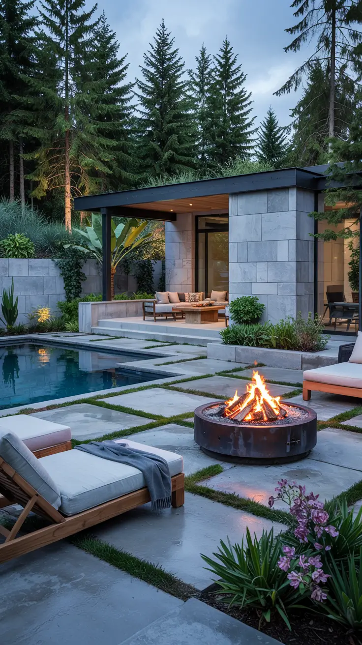Patio with Fire Pit 2026: Modern Backyard Design Ideas with Pergola, Pool & Dining Area