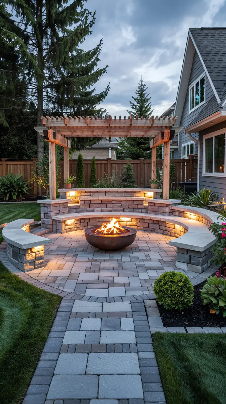Patio with Fire Pit 2026: Modern Backyard Design Ideas with Pergola, Pool & Dining Area