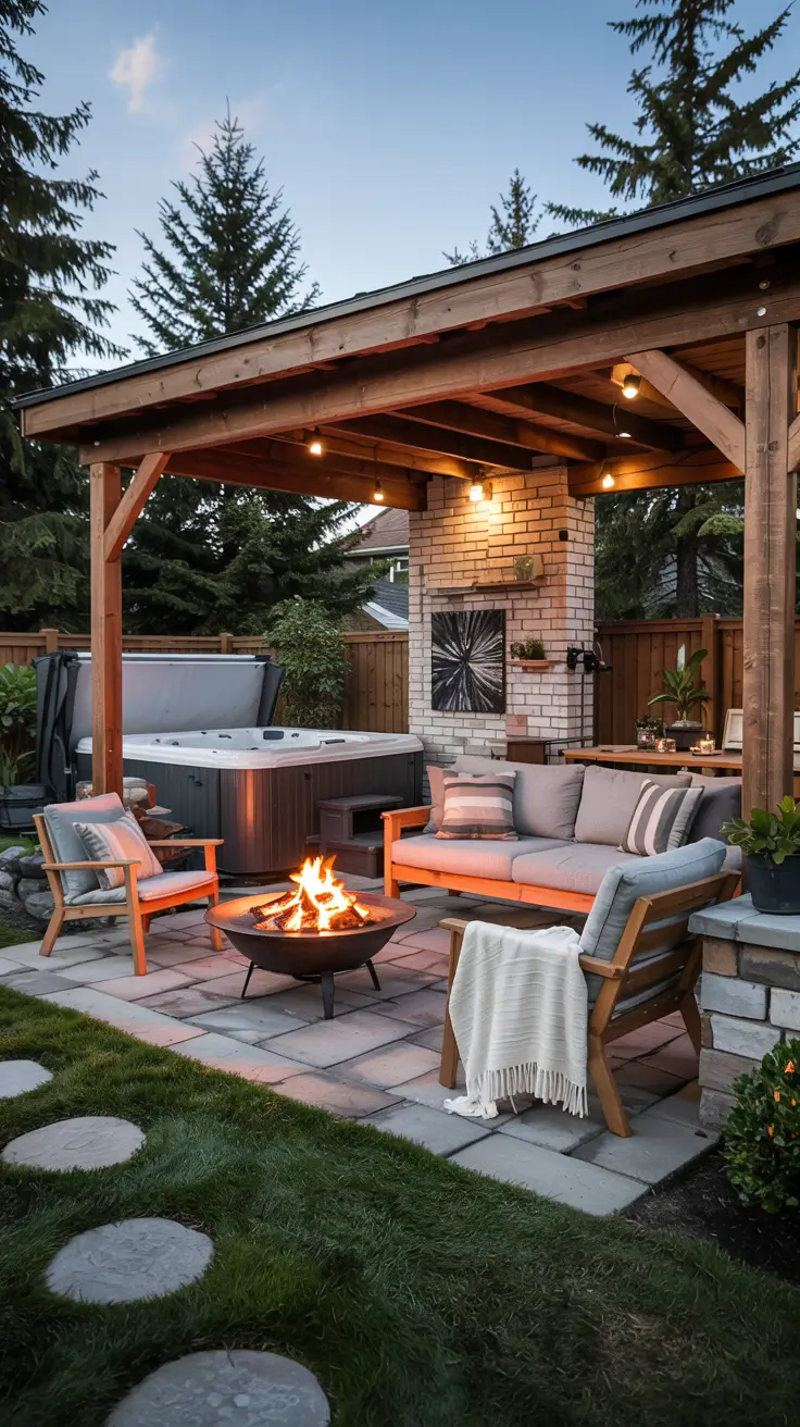 Patio with Fire Pit 2026: Modern Backyard Design Ideas with Pergola, Pool & Dining Area