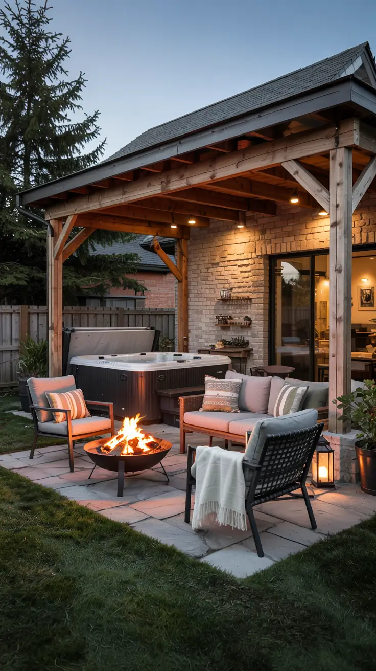 Patio with Fire Pit 2026: Modern Backyard Design Ideas with Pergola, Pool & Dining Area