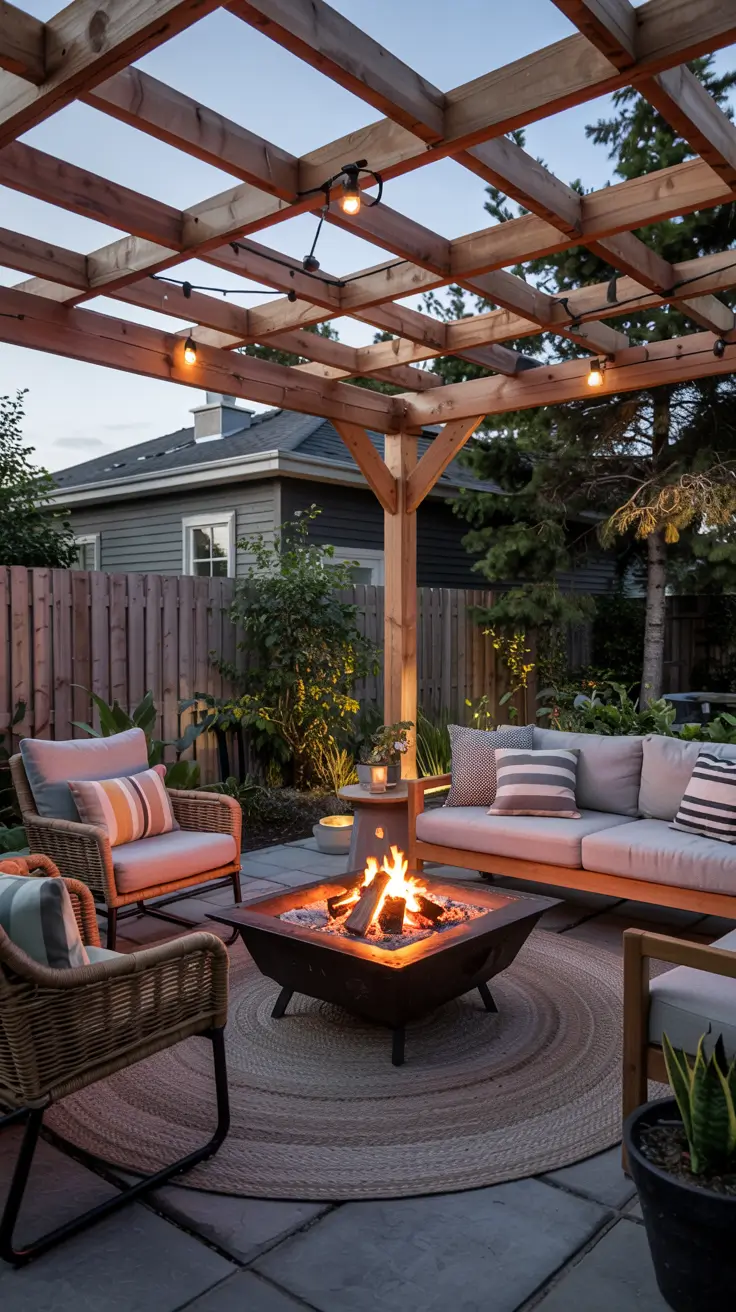 Patio with Fire Pit 2026: Modern Backyard Design Ideas with Pergola, Pool & Dining Area