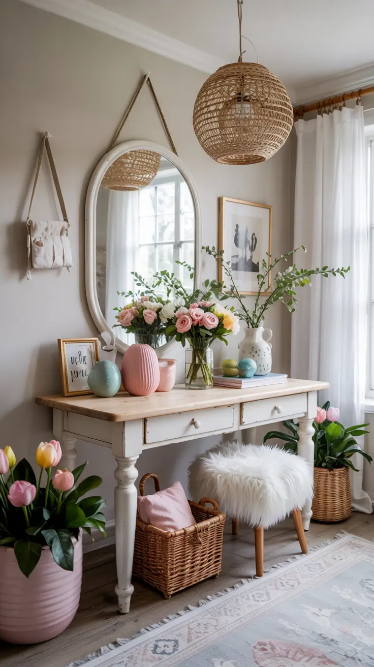 Easter Entryway Decor Ideas 2026: Spring, Farmhouse & DIY Table Styling