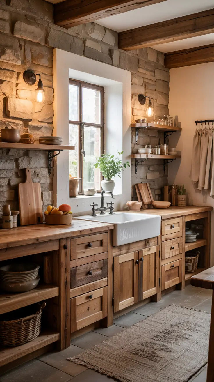 Stone Wall Kitchen Ideas 2026: Rustic, Farmhouse & Modern Textured Designs