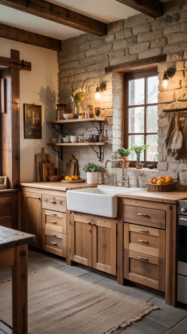 Stone Wall Kitchen Ideas 2026: Rustic, Farmhouse & Modern Textured Designs
