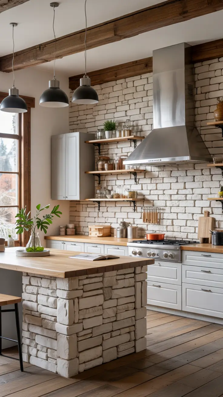 Stone Wall Kitchen Ideas 2026: Rustic, Farmhouse & Modern Textured Designs