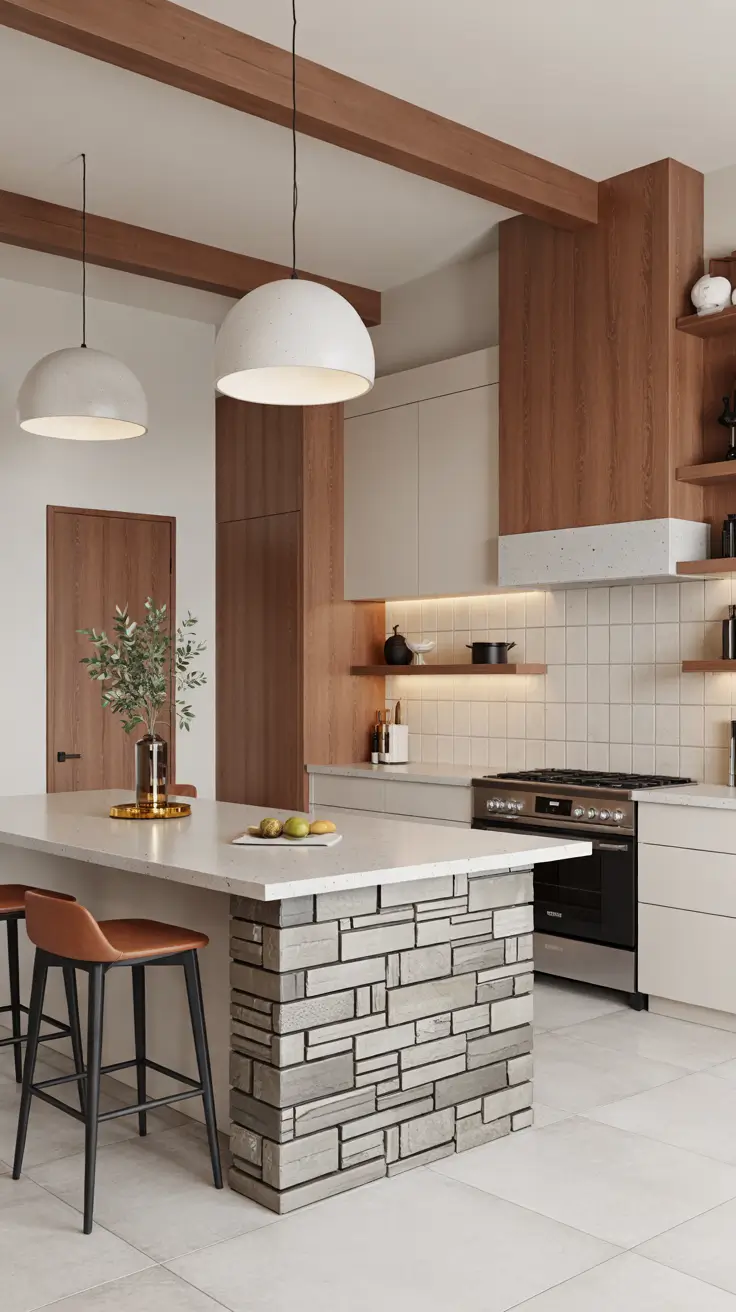 Stone Wall Kitchen Ideas 2026: Rustic, Farmhouse & Modern Textured Designs