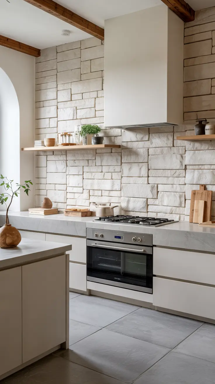 Stone Wall Kitchen Ideas 2026: Rustic, Farmhouse & Modern Textured Designs