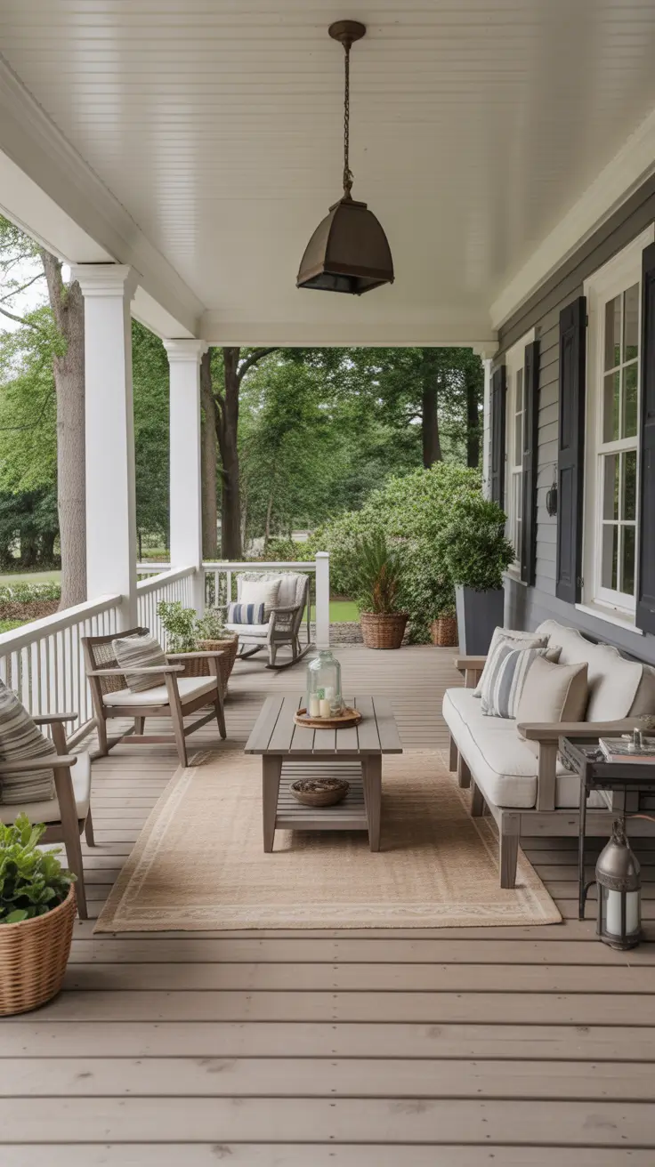 Summer Front Porch Decor Ideas 2026 - Stylish Outdoor Spaces with Rocking Chairs, Flower Pots and Farmhouse Charm