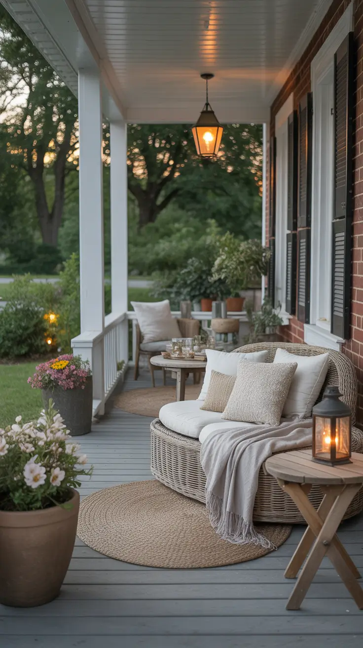 Summer Front Porch Decor Ideas 2026 - Stylish Outdoor Spaces with Rocking Chairs, Flower Pots and Farmhouse Charm