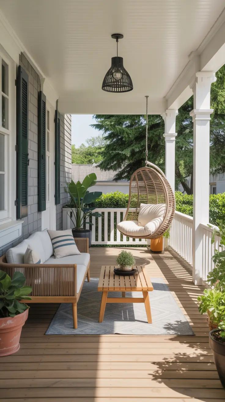 Summer Front Porch Decor Ideas 2026 - Stylish Outdoor Spaces with Rocking Chairs, Flower Pots and Farmhouse Charm